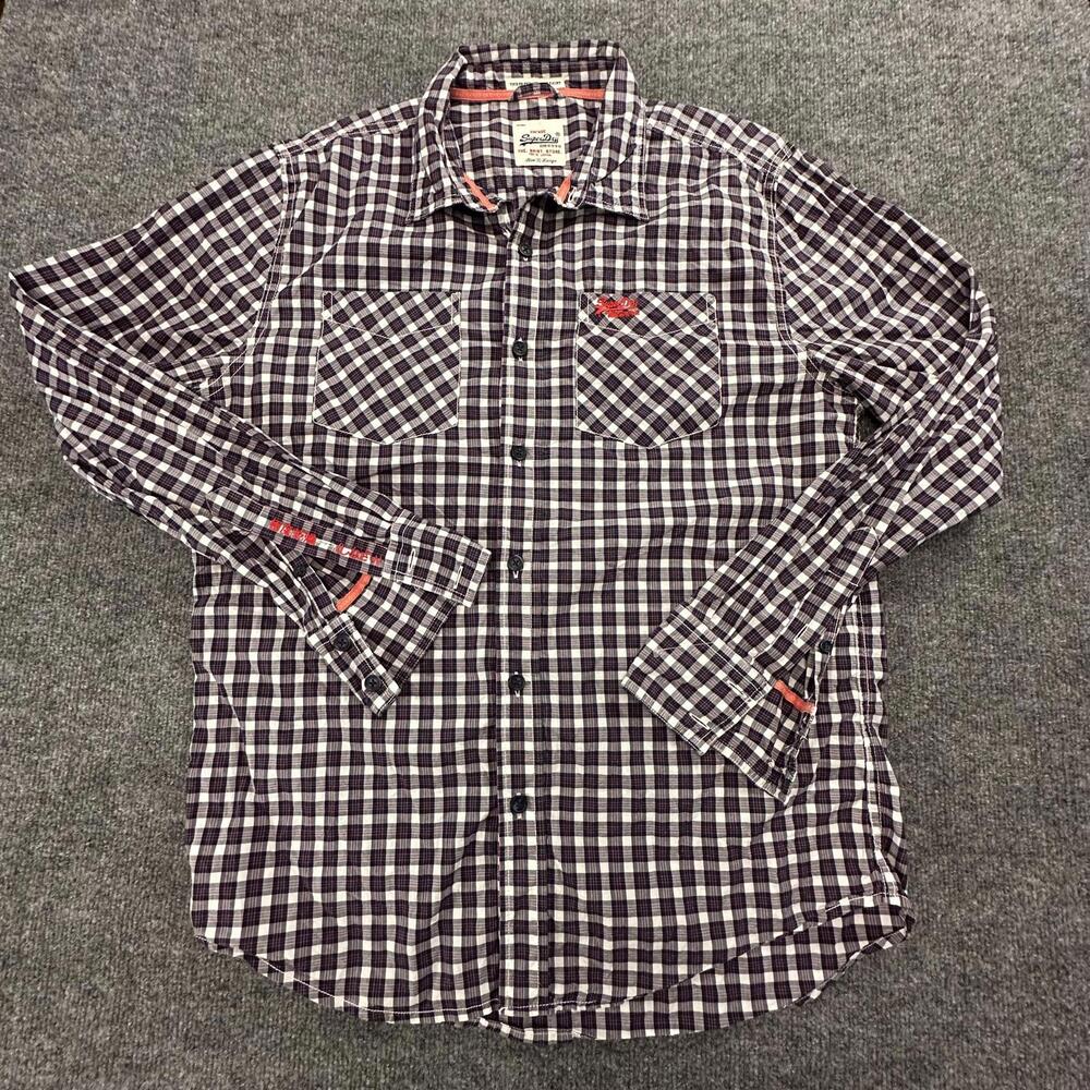 Superdry Vintage Casual Shirt Classic Checkered Pattern XX Large #268‎